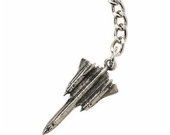 SR-71 Blackbird Silver Pewter Keyring