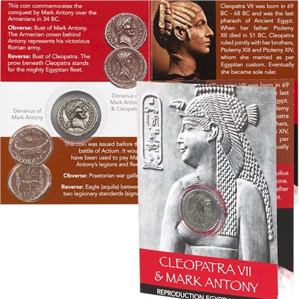 Cléopâtre et Marc Antony Bustes Denarius Egyptian Coin Pack