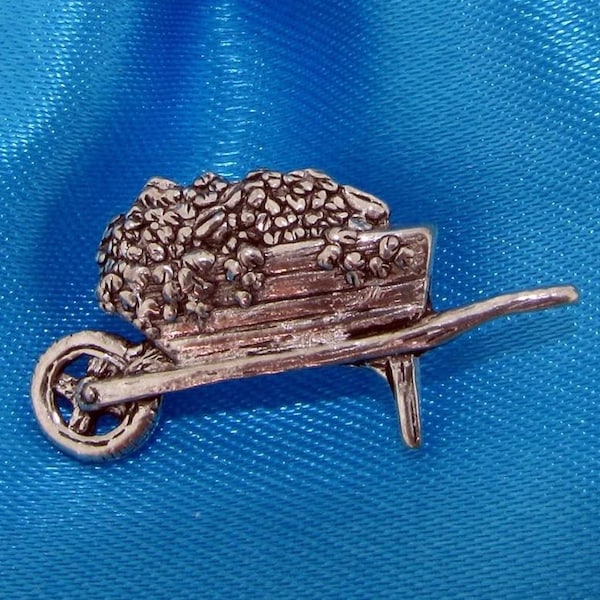 Wheelbarrow Pewter Pin Badge