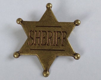 Six Point Gold Sheriff Badge / Shield - Quality Metal Reproduction