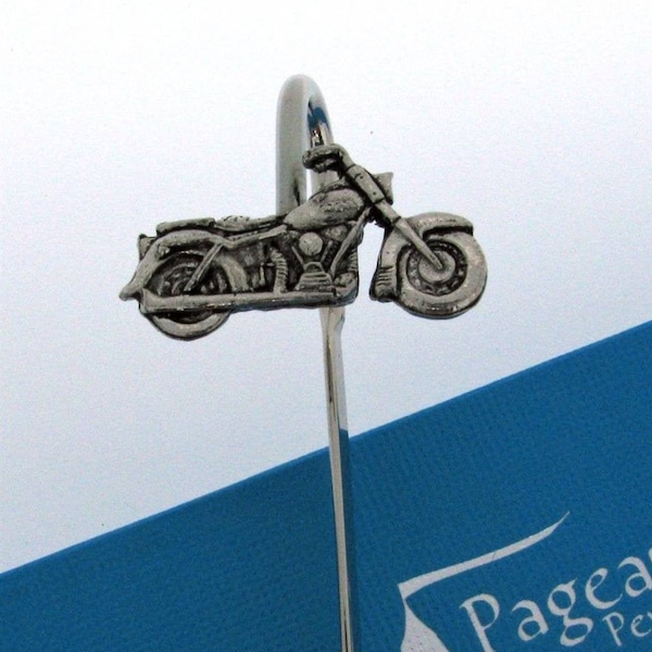 Classic Motorcycle Silver Pewter Bookmark