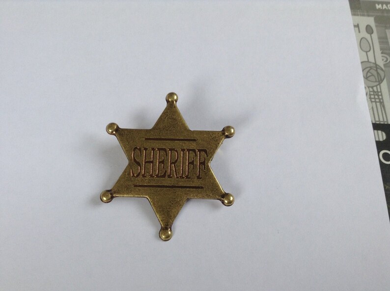 Six Point Gold Sheriff Badge / Shield Quality Metal - Etsy