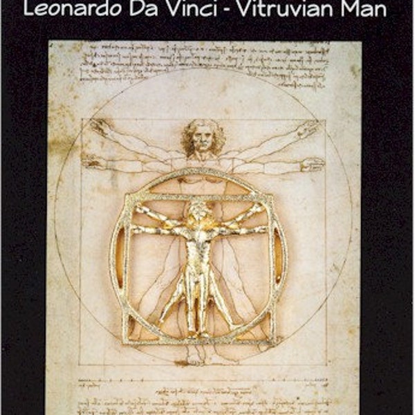 Da Vinci Vitruvian Man Gold Plated Pin Badge