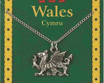 Welsh Dragon Pewter Pendant On A Chain