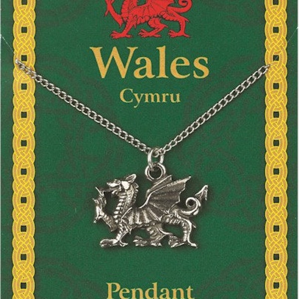 Welsh Dragon Pewter Pendant On A Chain