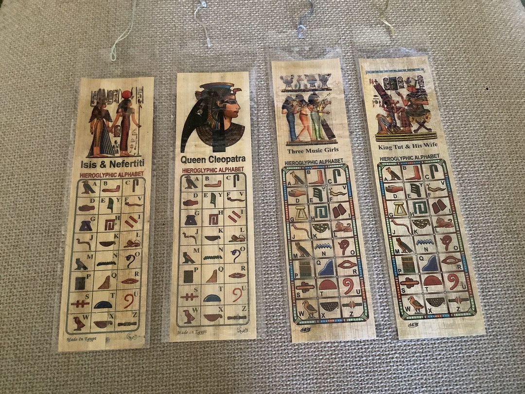 Set of 4 Egyptian Papyrus Hieroglyphics Bookmarks - Etsy