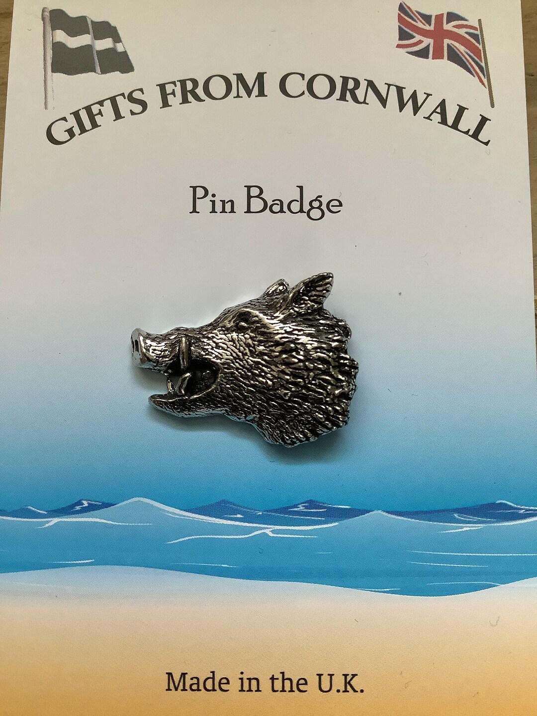 Boar's Head Slver Pewter Pn Badge | Etsy