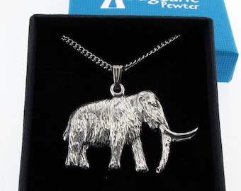 Mammoth Silver Pewter Pendant On A Chain