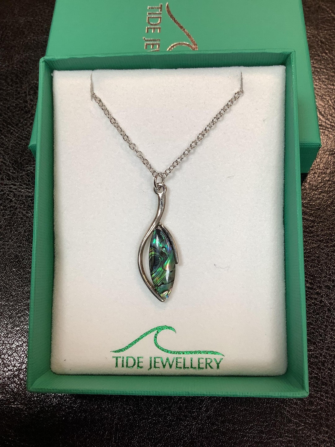 Modern Christian Fish Inlaid Paua Shell Pendant on A Chain Reduced to ...