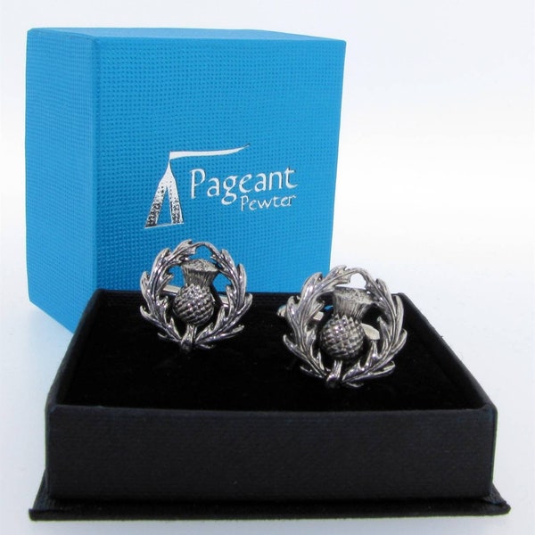 Scottish Thistle Quality Silver Pewter Cuff Links
