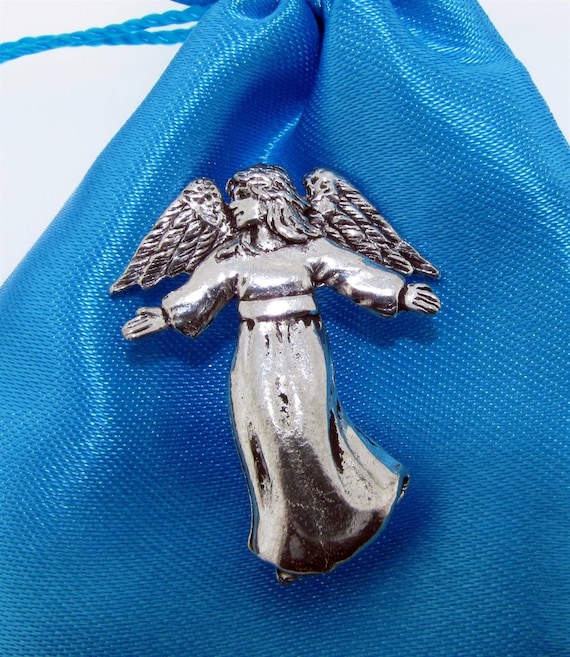 Guardian Angel Pewter Pin Badge Etsy UK