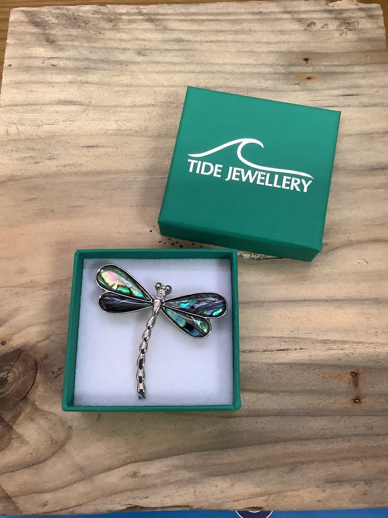 Dragonfly Inlaid Paua Shell Brooch TJ314 image 3