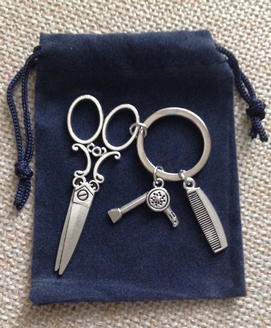 Hairdressers Silver Metal Keyring Perfect Gift Etsy