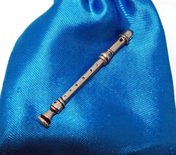 Recorder Silver Pewter Pin Badge Etsy