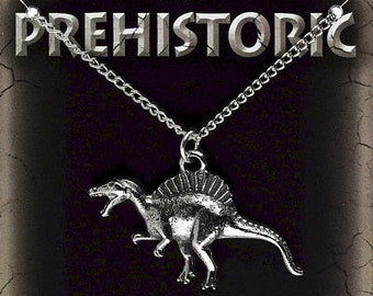 Spinosaurus Silver Pewter Pendant On A Chain