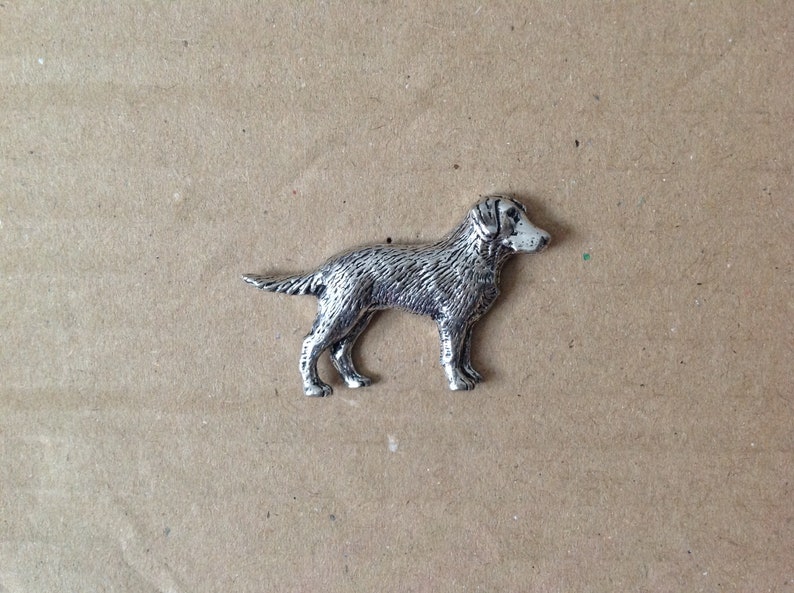 Labrador Silver Pewter Pin Badge image 3