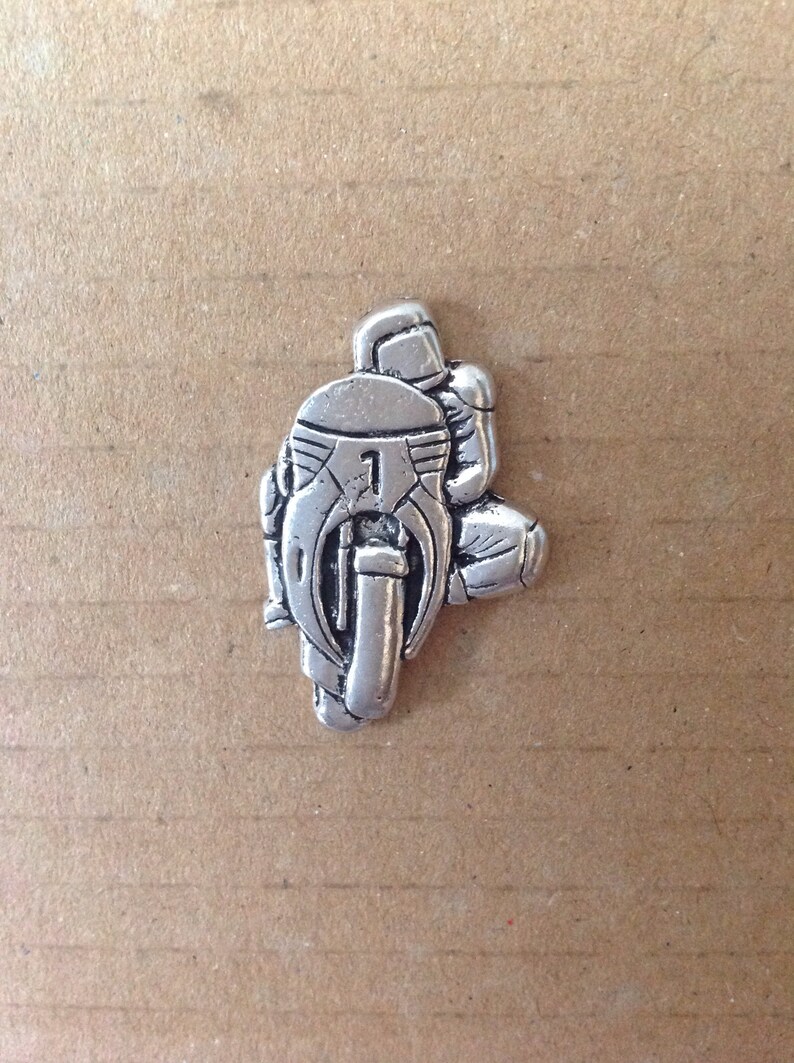 English Silver colour Pewter in gift pouch Motorbike and Rider Pin Badge English Silver colour Pewter in gift pouch Motorbike and Rider Pin Badge