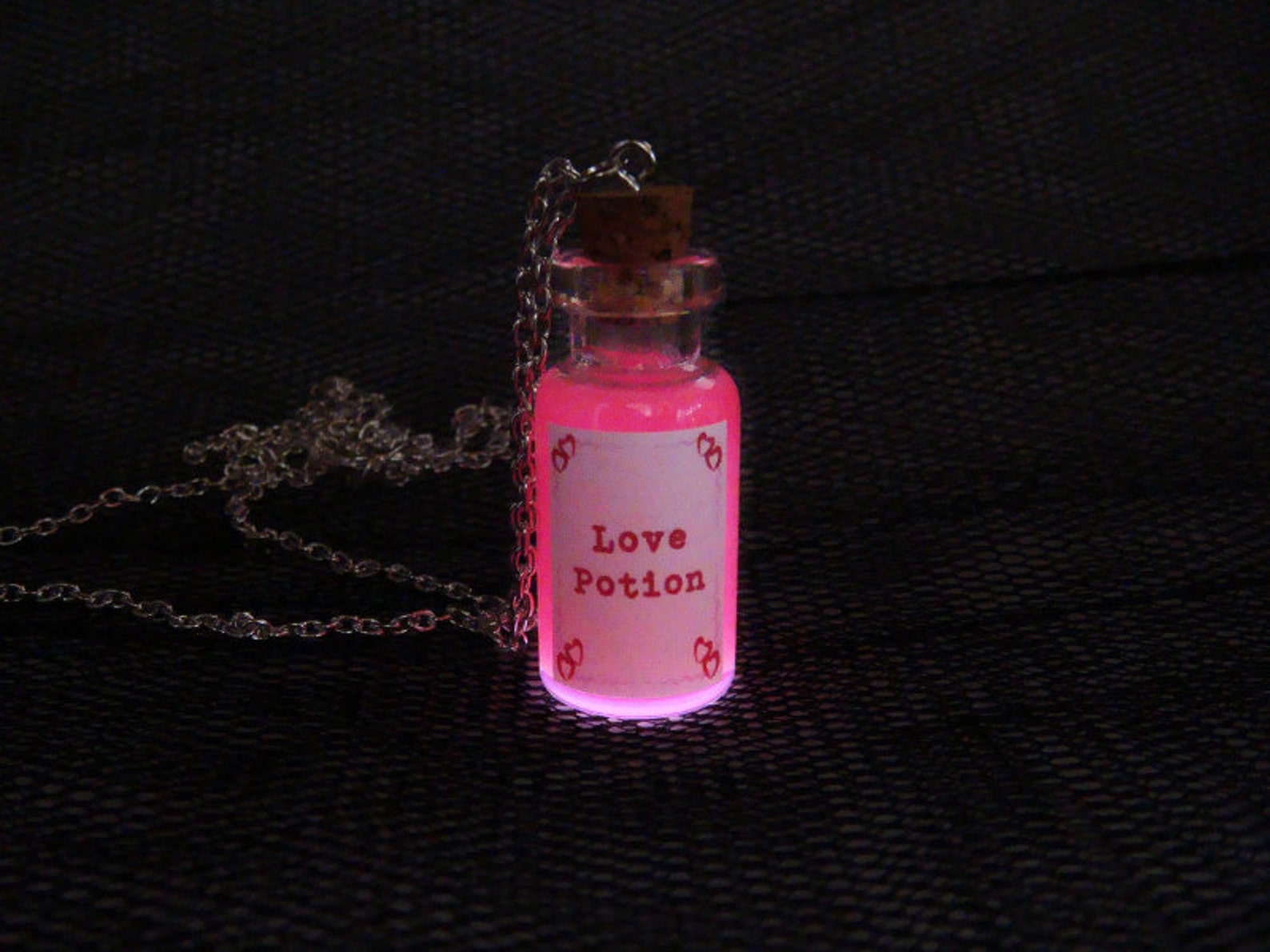 Love Potion Glowing Bottle Necklace Vial Necklace Glow in the Etsy