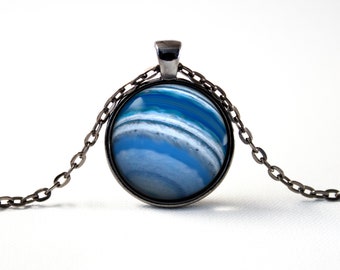 Neptunus ketting planeten Neptunus sieraden ruimte sieraden Galaxy Universe mannen hanger vrouwen hanger planeet ketting sterren planeet Neptunus cadeau