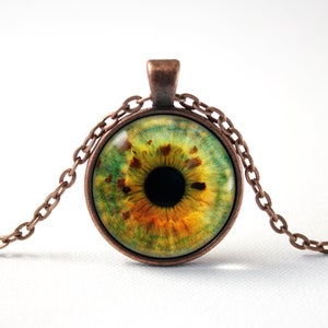 Glass eye necklace Human eye pendant Opthalmology gifts Human eye jewelry Green eyes Gift for wife Eyeball necklace Eye jewellery Realistic