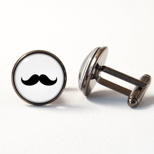 Mustache Jewellery for him Cuff links Mustache jewelry Mustache cufflinks Men jewelry Black mustache Father gift Gift for husband Hipsters