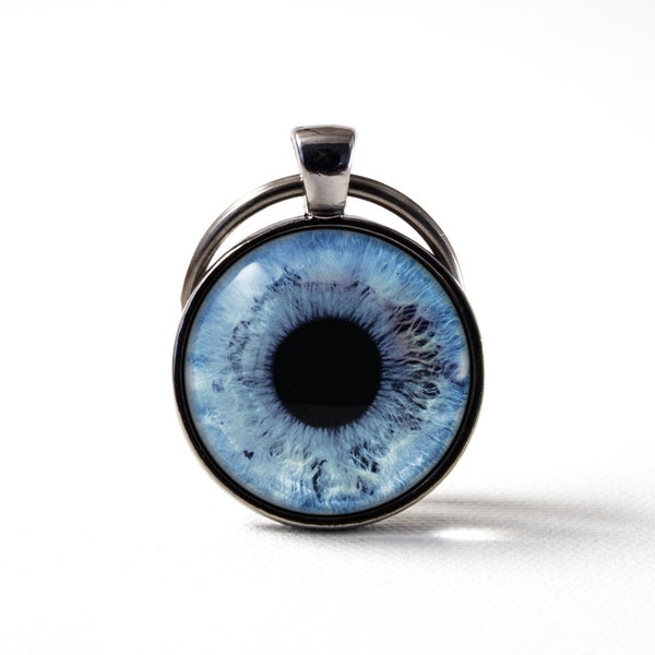 Porte-clés avec oeil bleu porte-clés oeil humain cadeau d'anniversaire bleu foncé cadeaux pour femmes oeil porte-clés yeux pendentif oeil bijoux unisexe porte-clés