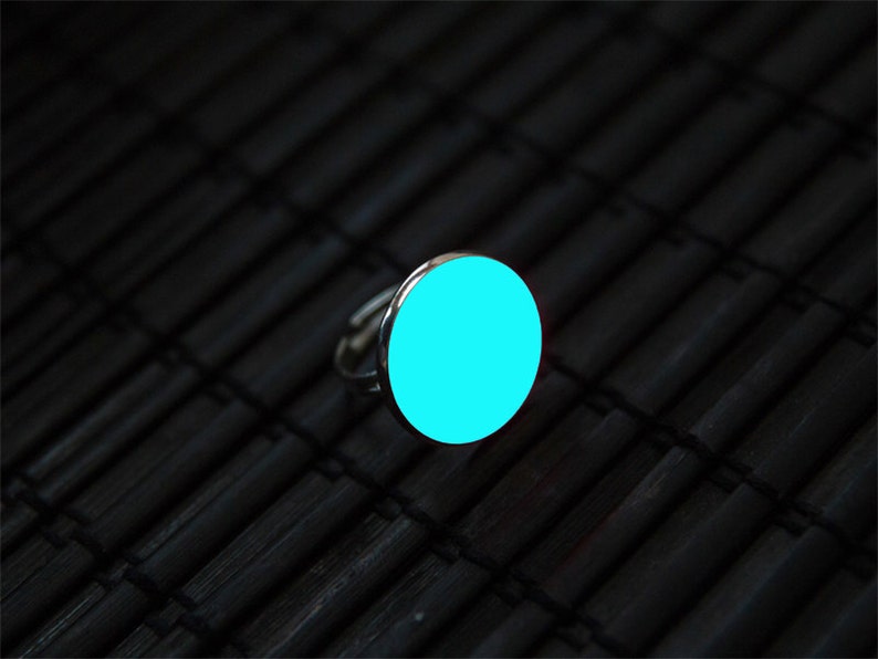 Glowing aqua ring Charm ring Modern ring Girlfriend gift Aqua ring Romantic ring Glow ring Round ring Ring for girls Comfortable ring Style