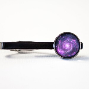 Galaxy tie bar Universe Tie clip Space Tie clip jewellery Purple stars Cosmos Gift for Dad Gift for husband Galaxy jewellery Space gifts