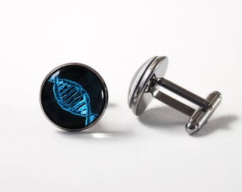 DNA cuff links Science gift Chemistry cufflinks Doctor gift Double Helix Biology jewellery Chemistry jewelry Science cuff links Molecule