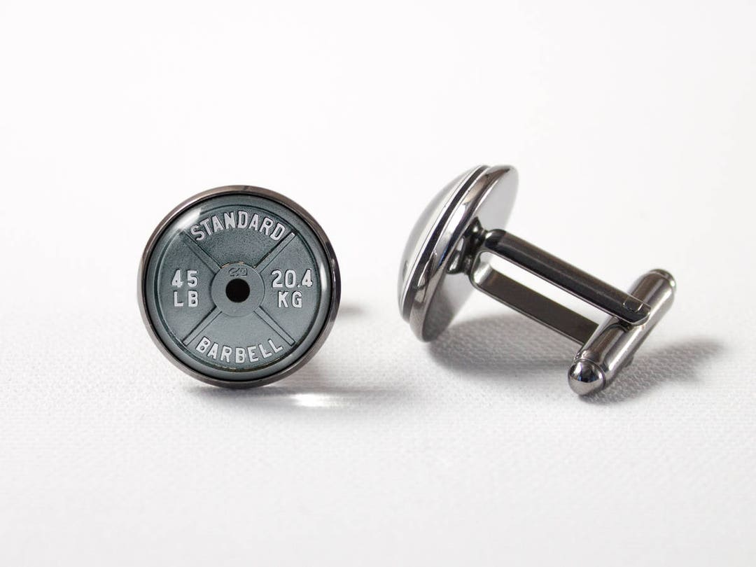 Fitness Gift Dumbell Cuff Links Crossfit Gift Barbell Cufflinks Weight ...