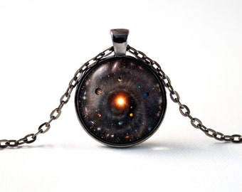 Solar system Space necklace Planets necklace Universe Galaxy jewelry Astronomy Cosmos jewellery Universe jewelry Unique pendant Space gift