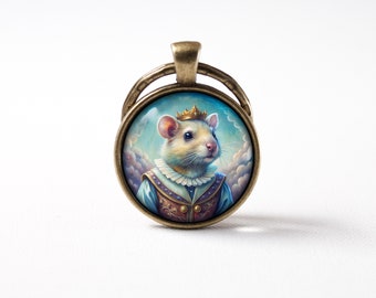 Ratón Llavero Mascota Rata Pintura de acuarela Inspirada Pequeña rata Ratón Llavero Ratón Llavero Regalo personalizado Llavero personalizado Pequeño ratón