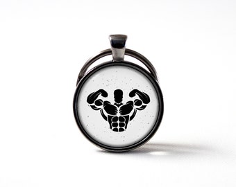 Workout Keyring Crossfit Keychain Keys accessory Fitness gift Bodybuilder jewelry Men jewellery Key holder Key fob Pendant Motivational gift