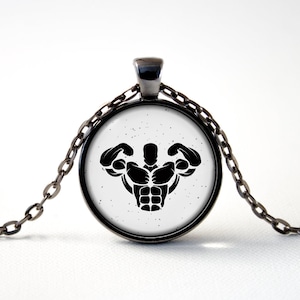 Weight lifter Necklaces Bodybuilder Fitness gift Gym Men pendant Workout Fitness jewelry Crossfit Pendant Weightlifting Powerlifting Strong