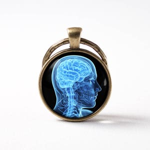 X Ray key chain X Ray key ring X Ray jewelry Gift for radiologist Medical jewellery Doctor keychain X Ray skull Coworker gift Human brain