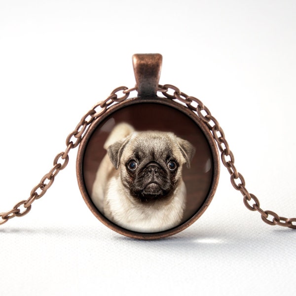 Mops-Halskette Mops Hund Schmuck Mops Schmuck süße Hunde Hund Tier Haustier Schmuck Geschenk Idee Hund Liebhaber Mops Geschenk Hunderasse Schmuck Kunst