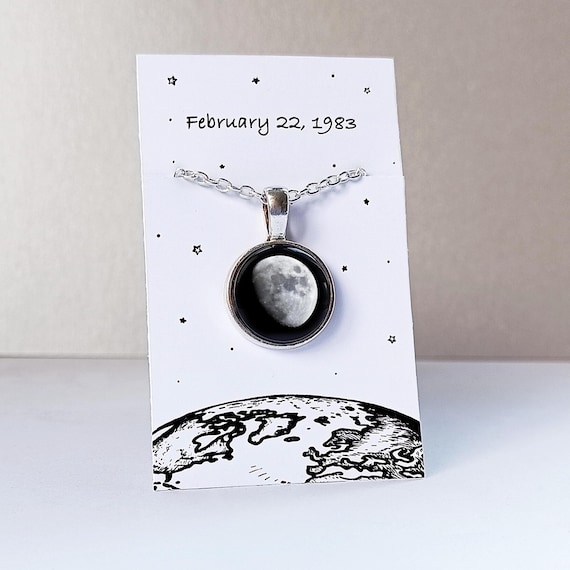 Personalized Moon Necklace Custom Moon Phase Pendant Customized