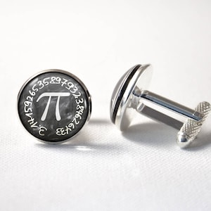 Pi number Cuff links for men Teacher gift Nerd cufflinks Science gifts Math jewelry Geek jewelry Brain jewelry Maths cuff links Number Pi