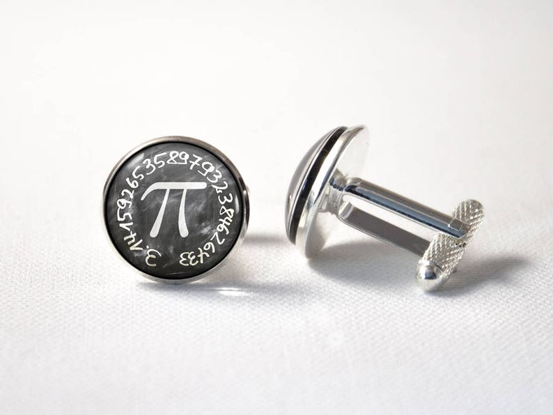 Pi number Cuff links for men Teacher gift Nerd cufflinks Science gifts Math jewelry Geek jewelry Brain jewelry Maths cuff links Number Pi