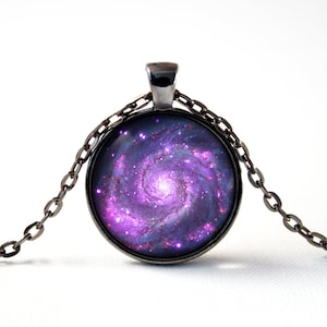 Astronomy necklace Outer space jewelry Galaxy necklace Space gift Nebula jewelry Solar system Science Cosmos pendant Galaxy jewelry Purple