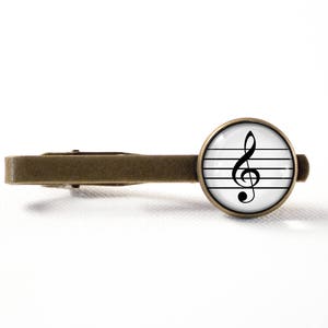 Treble clef tie bar Tie clip for musician Music note Singer gifts Musical Music tie clip Treble clef tie clip Treble clef jewellery Photo