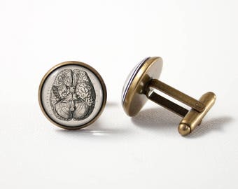 Science gift Brain cuff links Anatomical brain Human brain Brain jewelry Professor gift Biology cufflinks Gift for student Medicine jewelry