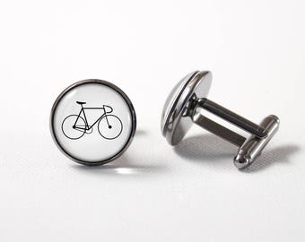 Bicycle cuff links Bicycle jewelry Men accessories Cyclist cufflinks Gift for cyclist Bicycle jewellery Bike cuff links Racing bike Sport