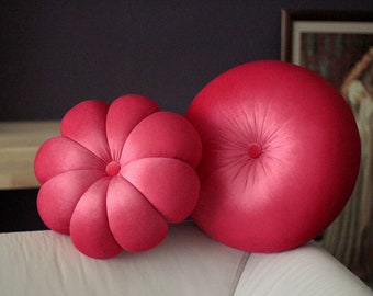 Hot Pink Velvet Round or Flower Pillow