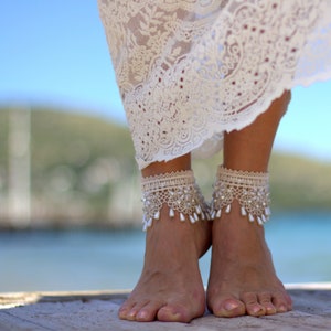Sunny Summer beach wedding barefoot sandals, bangle,cuff, wedding anklet,barefoot sandal,ankle cuff,boho sandal