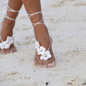 Barefoot sandal&Spring flowers  beach wedding barefoot sandals, bangle, wedding anklet,nude shoes,barefoot sandals
