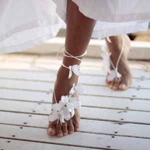 Butterfly barefoot sandal, beach wedding barefoot sandal,nude shoes