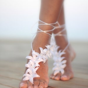 Autumn flowers barefoot sandal, beach wedding barefoot sandal,nude shoes,barefoot sandals barefoot shoes image 2