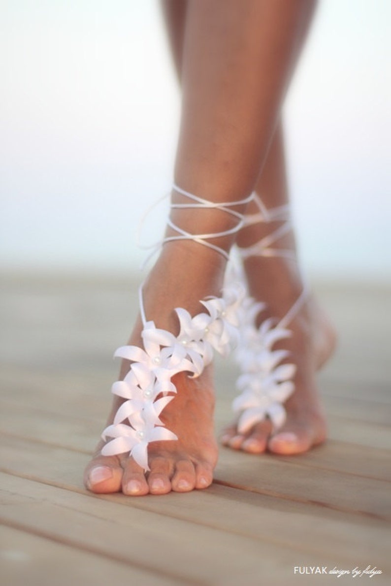 Autumn flowers barefoot sandal, beach wedding barefoot sandal,nude shoes,barefoot sandals barefoot shoes image 2