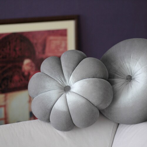 Mustard Velvet Round or Flower Pillow Etsy UK